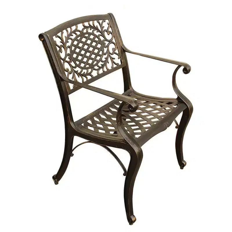 95" Rectangular Modern Outdoor Dining Set for 8, UV-Resistant, Bronze - Oakland Living: With Mesh Seats & Umbrella Hole
