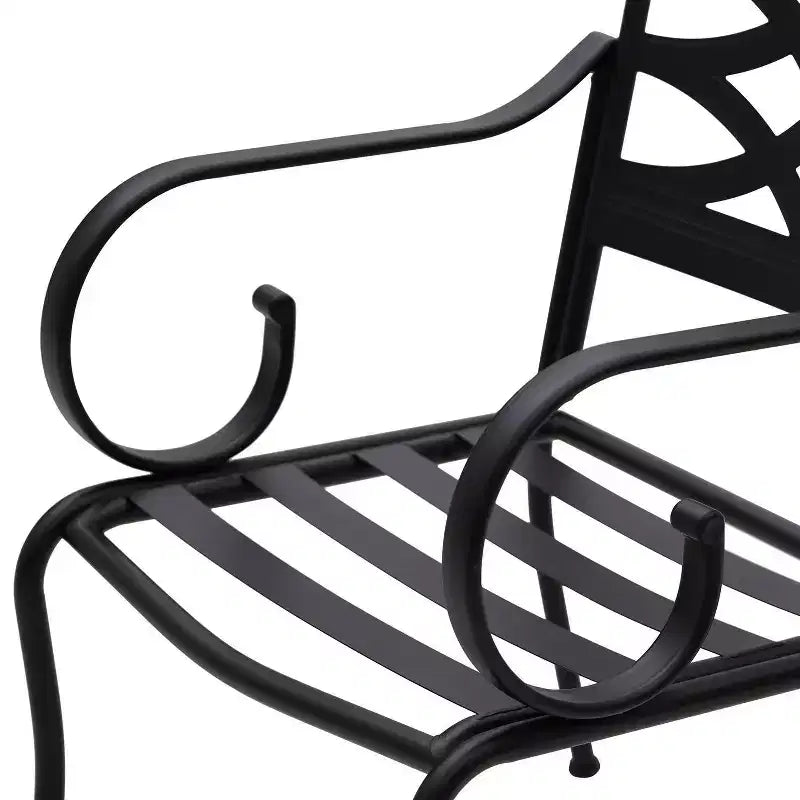 Ensemble de salle à manger d'extérieur 7 pièces avec 6 chaises avec coussins d'assise et de dossier et table rectangulaire en métal avec trou pour parasol - Captiva Designs : Thermolaqué