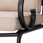 Ensemble de salle à manger d'extérieur 7 pièces avec 6 chaises avec coussins d'assise et de dossier et table rectangulaire en métal avec trou pour parasol - Captiva Designs : Thermolaqué