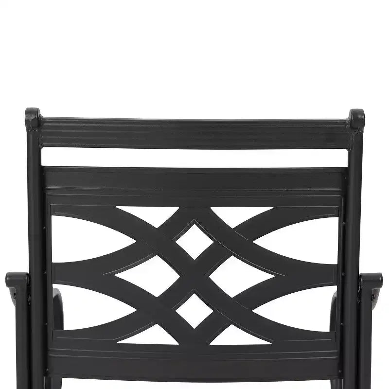 Ensemble de salle à manger d'extérieur 7 pièces avec 6 chaises avec coussins d'assise et de dossier et table rectangulaire en métal avec trou pour parasol - Captiva Designs : Thermolaqué