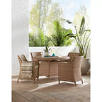 International Concepts 5pc Wicker Outdoor Patio Dining Set: All-Weather, Aluminum Frame, 4 Arm Chairs