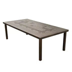 Ensemble de salle à manger d'extérieur moderne rectangulaire orné de 95 pouces en aluminium maillé avec quatre chaises - Noir - Oakland Living : Résistant aux UV, 8 places