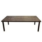 Ensemble de salle à manger d'extérieur moderne rectangulaire orné de 95 pouces en aluminium maillé avec quatre chaises - Noir - Oakland Living : Résistant aux UV, 8 places