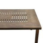 Ensemble de salle à manger d'extérieur moderne rectangulaire orné de 95 pouces en aluminium maillé avec quatre chaises - Noir - Oakland Living : Résistant aux UV, 8 places