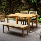 Sonoma Lane 4pc Eola Teak Wood Outdoor Patio Dining Set with Honey Wicker Brown - Weather-Resistant