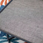 3pc Patio Dining Set with Small Square Table with Umbrella Hole - Captiva Designs: Weather-Resistant, Quick-Dry Comfort
