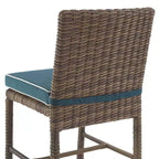 7pc Bradenton Outdoor Steel Dining Set Navy/Weathered Brown - Crosley: With Removable Cushion Covers, UV-Resistant