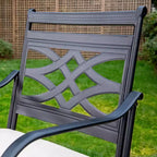 Ensemble extérieur 3 pièces avec tabourets pivotants et table en métal : Captiva Designs, résistant aux intempéries, résistant aux UV