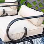 Ensemble extérieur 3 pièces avec tabourets pivotants et table en métal : Captiva Designs, résistant aux intempéries, résistant aux UV