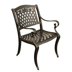 Ensemble repas de patio 5 pièces, table ronde en aluminium à treillis maillé traditionnel de 48 po, finition bronze résistante aux UV - Oakland Living : Sièges d'extérieur pour quatre