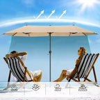 Ensemble repas d'extérieur 8 pièces avec table à plateau à lattes métalliques avec trou pour parasol et chaises pivotantes - Gris/Beige - Captiva Designs
