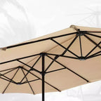 Ensemble repas d'extérieur 8 pièces avec table à plateau à lattes métalliques avec trou pour parasol et chaises pivotantes - Gris/Beige - Captiva Designs