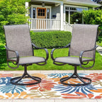 Ensemble repas d'extérieur 8 pièces avec table à plateau à lattes métalliques avec trou pour parasol et chaises pivotantes - Gris/Beige - Captiva Designs