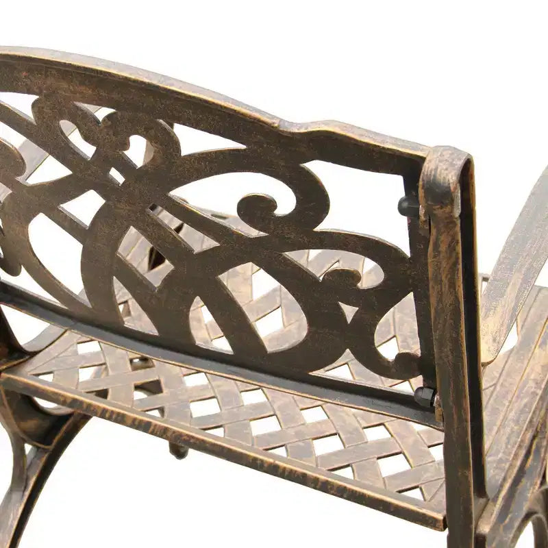 Ensemble de salle à manger 9 pièces avec table ovale en aluminium à treillis maillé moderne de 241 cm et chaises à accoudoirs - Bronze - Oakland Living : Résistant aux UV, Résistant aux intempéries