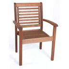 Brooks 9pc Patio Eucalyptus Extendable Dining Set: Galvanized Steel - International Home Miami