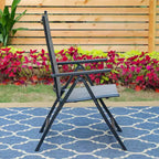 7pc Outdoor Dining Set with 7 Position Folding Chairs with Expandable Metal Table - Captiva Designs: Weather-Resistant Patio Furniture
