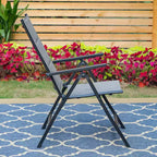 7pc Outdoor Dining Set with 7 Position Folding Chairs with Expandable Metal Table - Captiva Designs: Weather-Resistant Patio Furniture