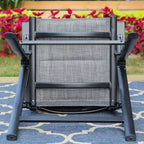 7pc Outdoor Dining Set with 7 Position Folding Chairs with Expandable Metal Table - Captiva Designs: Weather-Resistant Patio Furniture