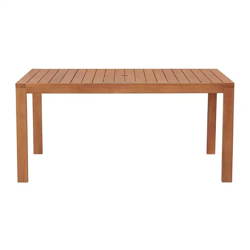Ensemble de salle à manger d'extérieur Weston 7 pièces en bois d'eucalyptus : Résistant aux intempéries, chaises à dossier haut - Meubles Alaterre