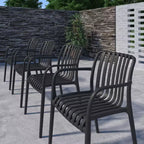 Amazonia Beijo 7pc Rectangular Outdoor Patio Dining Set Black