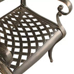 Ensemble de salle à manger d'extérieur moderne en treillis aluminium, rectangulaire, 241 cm, avec 8 fauteuils - Noir - Oakland Living