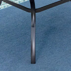 Ensemble de salle à manger extérieur 7 pièces avec table à lattes métalliques et trou pour parasol de 1,57 po et chaises en aluminium – Captiva Designs : Ensemble de patio résistant aux intempéries