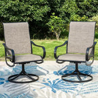 Ensemble de patio avec table en acier avec trou pour parasol de 4 cm et chaises pivotantes en acier de Captiva Designs
