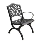 7pc Patio Dining Set with 68" Modern Ornate Outdoor Mesh Aluminum Rectangular Table & Luxury Chairs - Black - Oakland Living