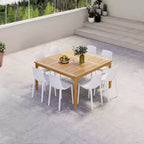 Amazonia Ipanema 9pc Square Outdoor Patio Dining Set White