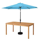Alaterre Furniture 8pc Outdoor Patio Dining Set, Okemo Table with 10' Auto Tilt Umbrella Blue