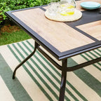 Ensemble de salle à manger extérieur 7 pièces avec 2 chaises pivotantes et table en similibois avec trou pour parasol - Captiva Designs : Meubles de patio résistants aux intempéries