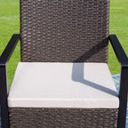 Ensemble de salle à manger d'extérieur 7 pièces : Table en acier, chaises en osier, coussins - Captiva Designs