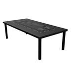 Ensemble de salle à manger d'extérieur rectangulaire moderne Oakland Living de 95 pouces en aluminium avec maillage en treillis, 8 chaises à accoudoirs, noir