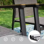 3pc Patio Dining Set with Small Square Table with Umbrella Hole & Lightweight Sling Chairs - Captiva Designs: Outdoor Furniture for Balcony