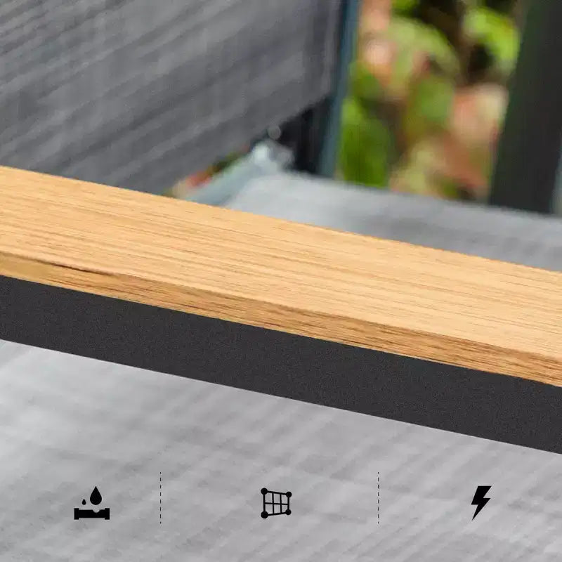 3pc Patio Dining Set with Small Square Table with Umbrella Hole & Lightweight Sling Chairs - Captiva Designs: Outdoor Furniture for Balcony