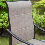 Ensemble de patio 5 pièces avec table carrée et chaises à bras pivotantes en acier à 360° - Captiva Designs