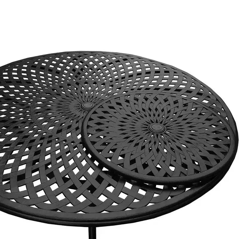 7pc Outdoor Dining Set: UV-Resistant Aluminum Table & Checker Chairs - Oakland Living
