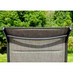 7pc Outdoor Dining Set with with Padded Sling Chairs & Metal Rectangle Table with Umbrella Hole - Captiva Designs