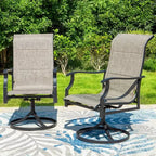 7pc Outdoor Dining Set with with Padded Sling Chairs & Metal Rectangle Table with Umbrella Hole - Captiva Designs