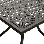 Ensemble d'extérieur 5 pièces avec table carrée en aluminium noir en maille ornée moderne de 37 po avec chaises à damier - Oakland Living