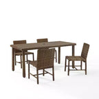 Ensemble de salle à manger extérieur 5 pièces en acier Bradenton Marine/Marron vieilli - Crosley : Coussins en polyester, Résistant aux UV
