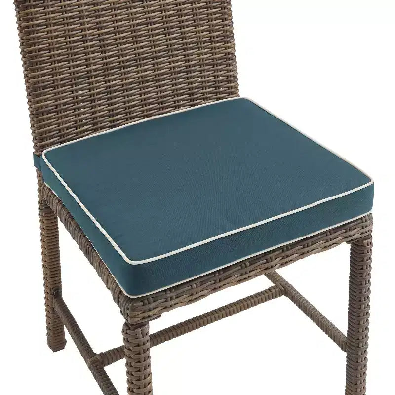 Ensemble de salle à manger extérieur 5 pièces en acier Bradenton Marine/Marron vieilli - Crosley : Coussins en polyester, Résistant aux UV