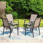Ensemble de salle à manger d'extérieur 9 pièces avec table extensible en acier et chaises rembourrées - Captiva Designs : Mobilier d'extérieur résistant aux intempéries