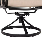 Ensemble de salle à manger extérieur 5 pièces avec chaises pivotantes, coussins d'assise et de dossier et table carrée en métal avec trou pour parasol - Captiva Designs