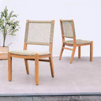 Sonoma Lane 4pc Eola Teak Wood Outdoor Patio Dining Set Brown - Weather-Resistant