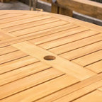 Ensemble de salle à manger d'extérieur pliant 7 pièces en teck Sonoma Lane Belton avec coussins Sunbrella Cast Shale – Meubles de patio résistants aux intempéries