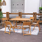 Ensemble de salle à manger d'extérieur pliant 7 pièces en teck Sonoma Lane Belton avec coussins Sunbrella Cast Shale – Meubles de patio résistants aux intempéries
