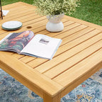 Sonoma Lane Azle – Ensemble repas pique-nique extérieur 3 pièces en teck avec osier torsadé couleur miel – Résistant aux intempéries