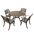 5pc Outdoor Dining Set: Weather-Resistant, 48" Table, Chairs - Oakland Living
