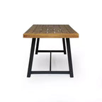 Ensemble de salle à manger d'extérieur Christopher Knight 7 pièces Jasmine 6 places avec structure en fer et bois d'acacia